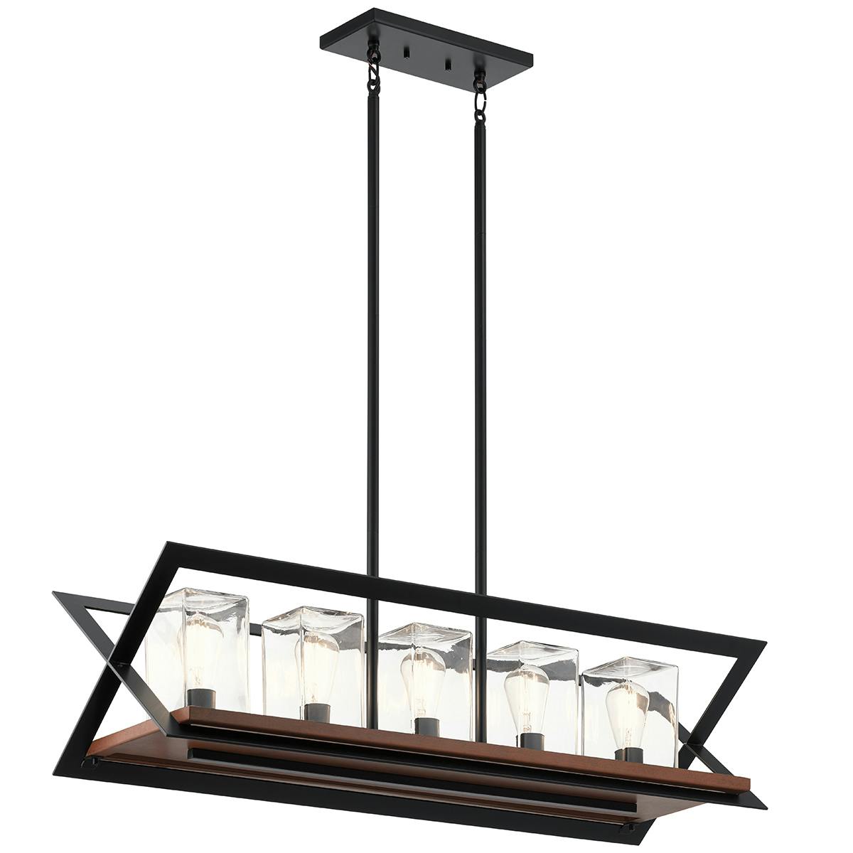 Morelle™ 38.5"  Linear Chandelier Black on a white background
