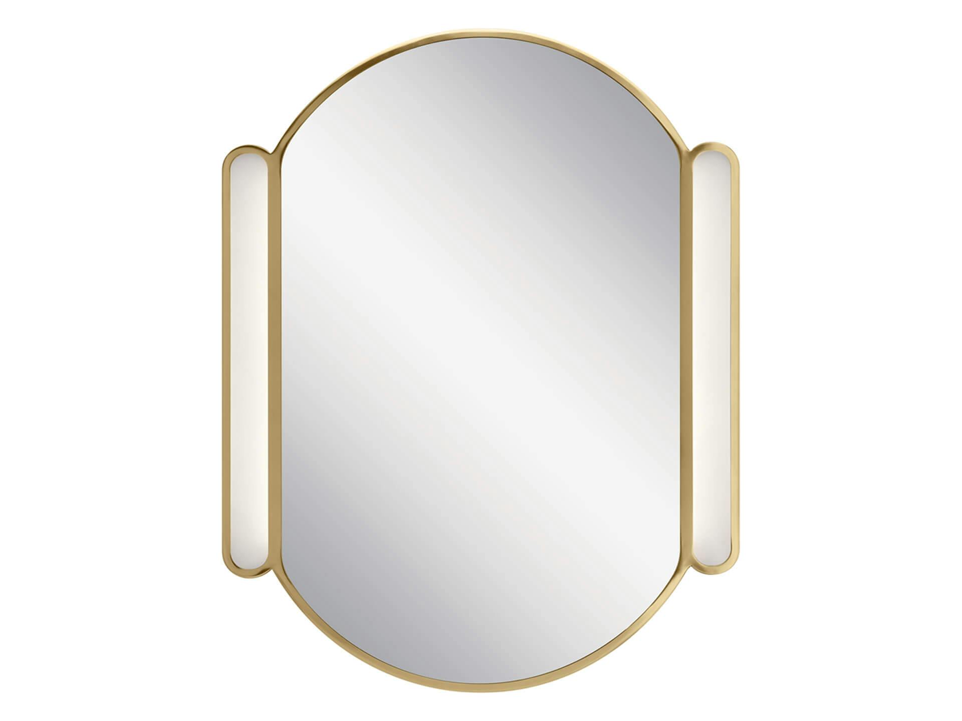Product image shot on a white background of a Champagne gold Phaelan mirror 