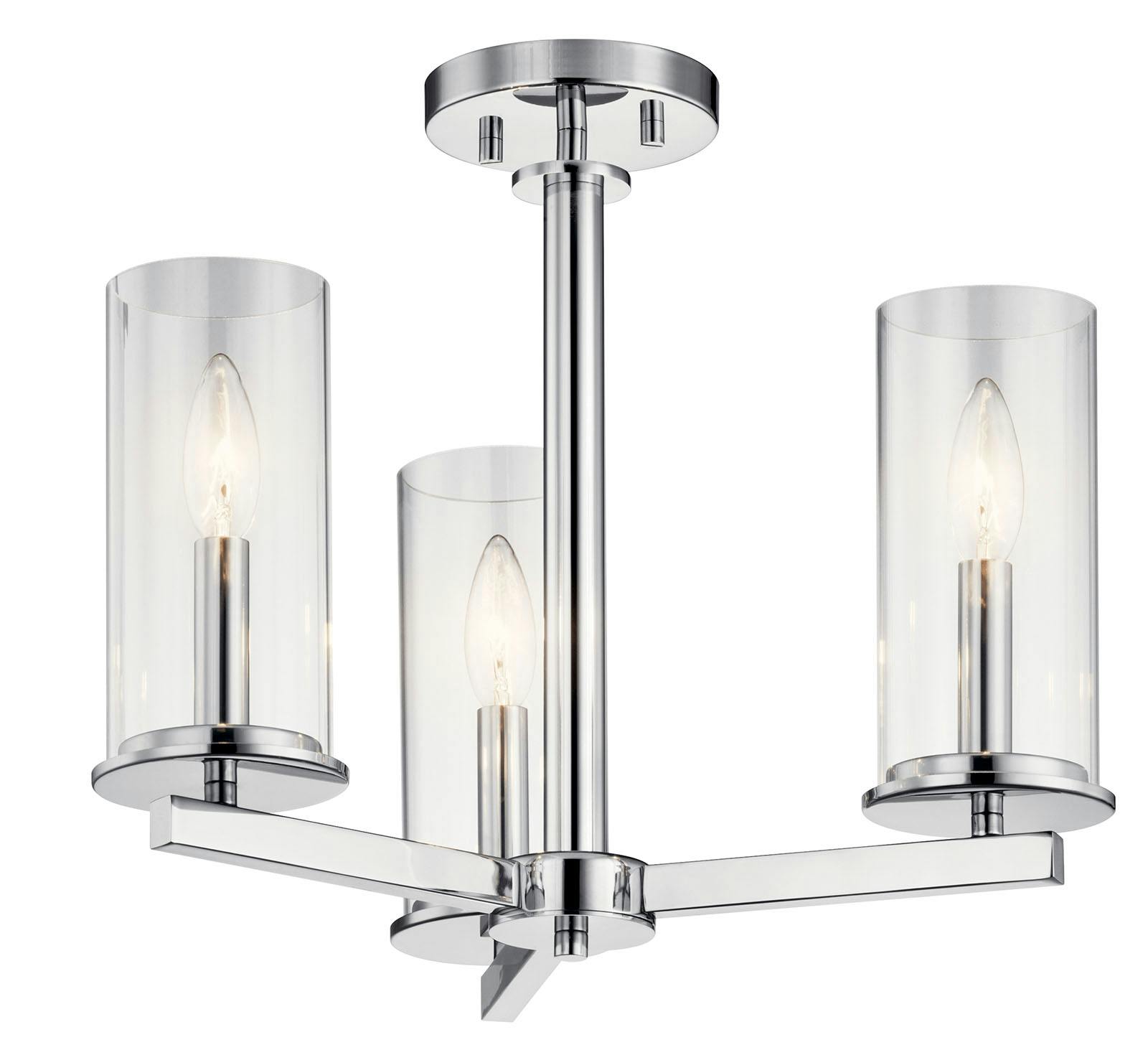 Product image of the 43997CH shown hung as a semi flush