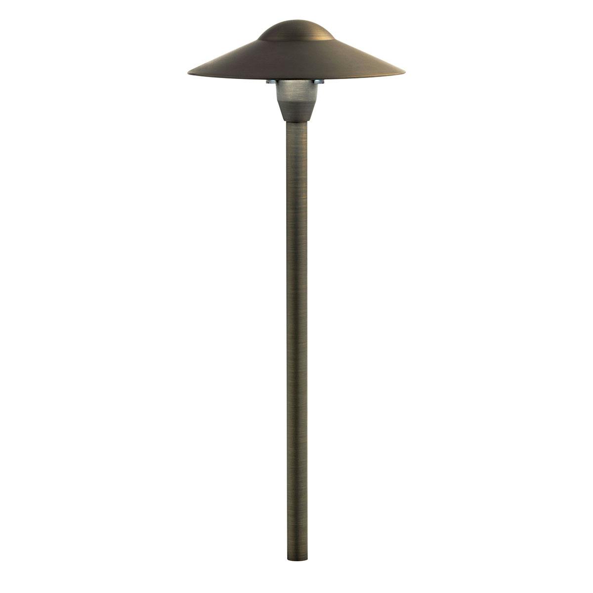 8" Dome Path Light Centennial Brass on a white background