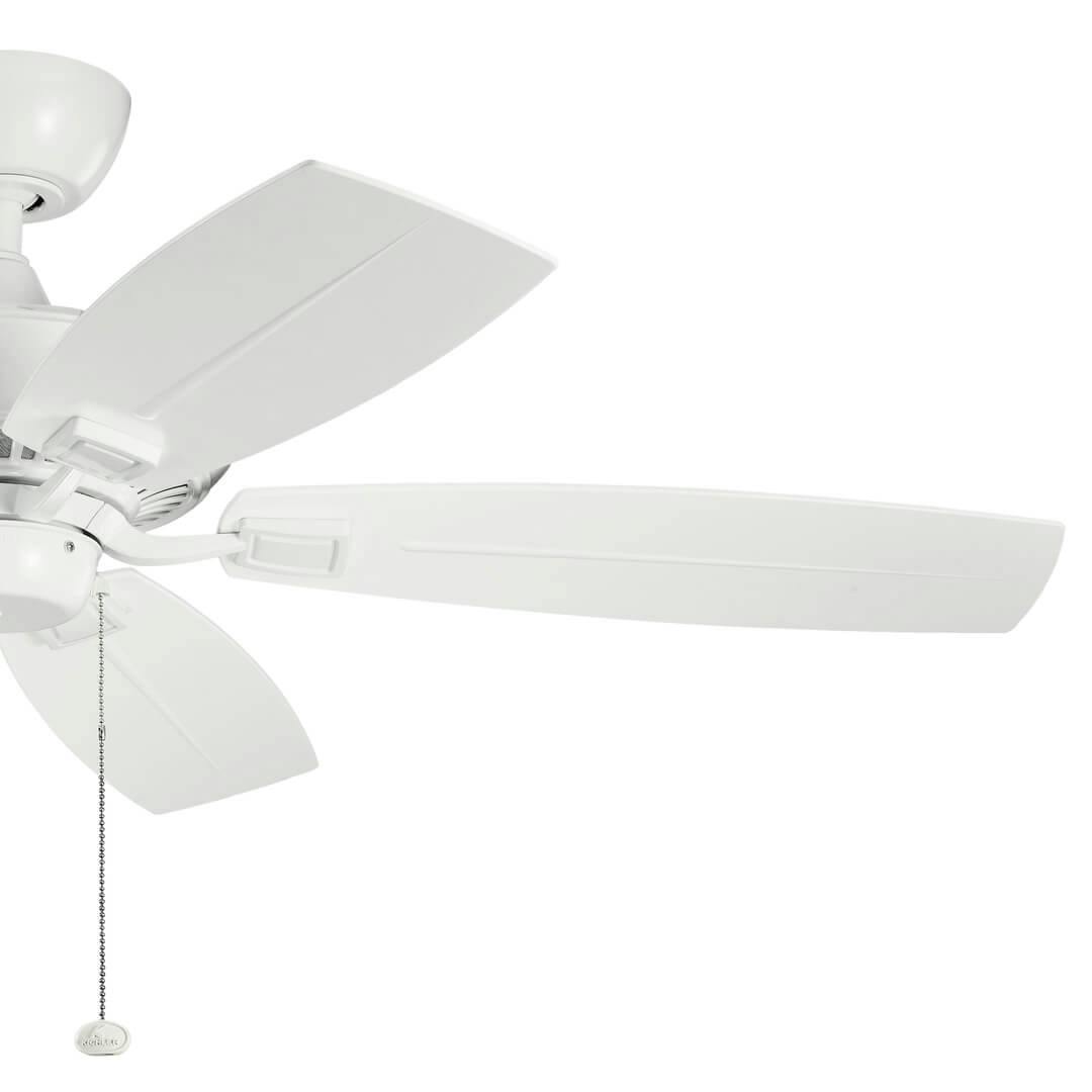 Close up of Canfield Patio 52" Ceiling Fan White on a white background