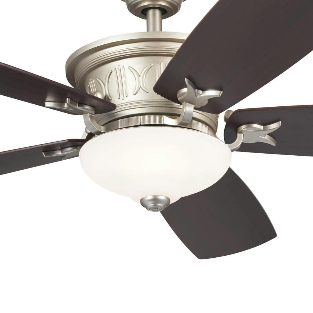 56" Crescent 5 Blade LED Indoor Ceiling Fan Brushed Nickel on a white background