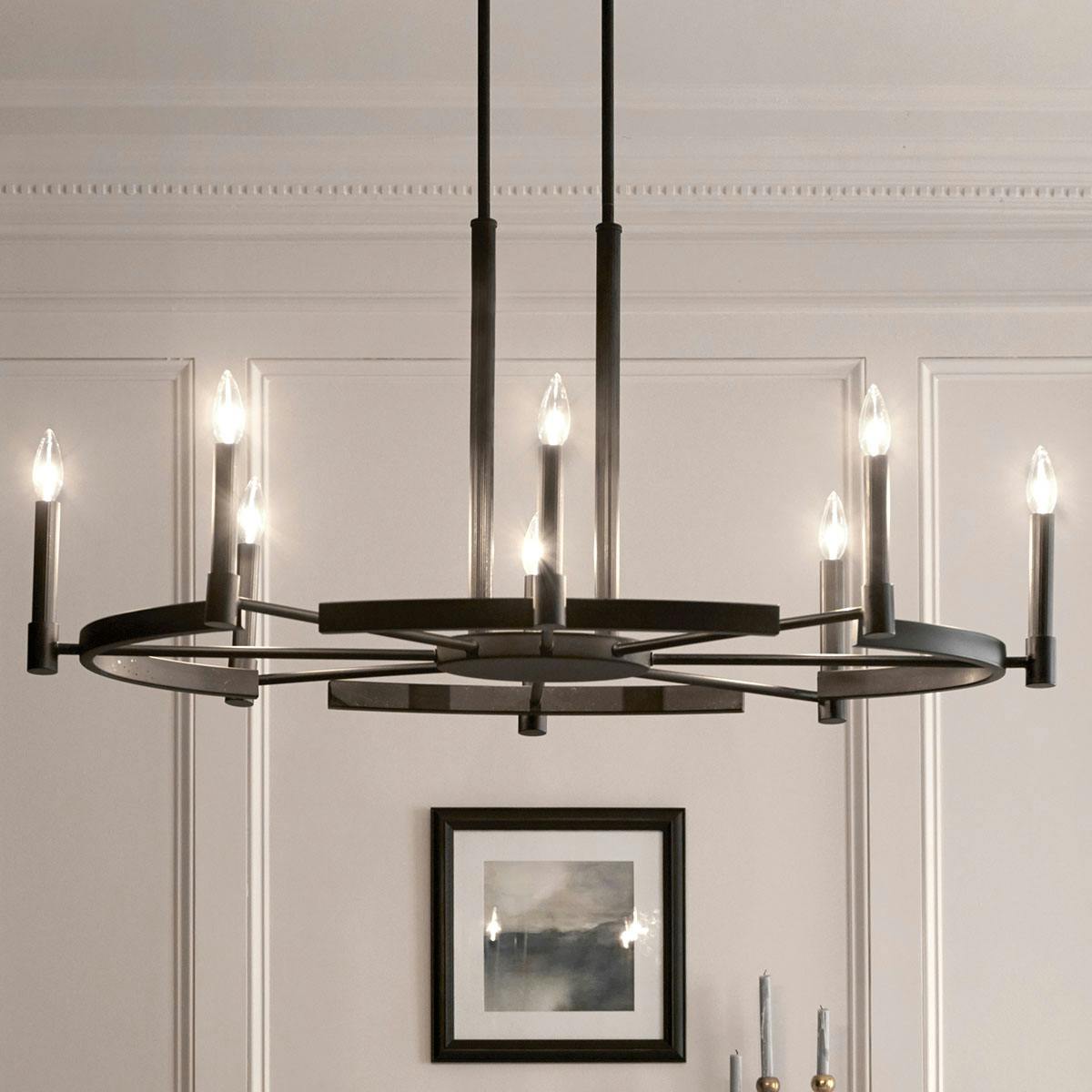 Day time Dining Room image featuring Tolani chandelier 52429BK
