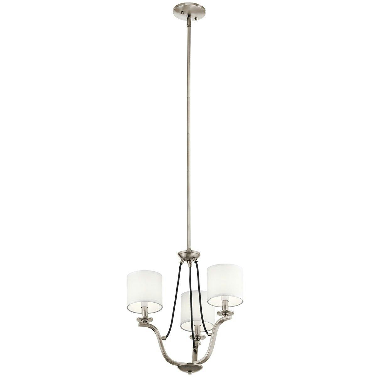 Thisbe 18" 3 Light Mini Chandelier Pewter on a white background