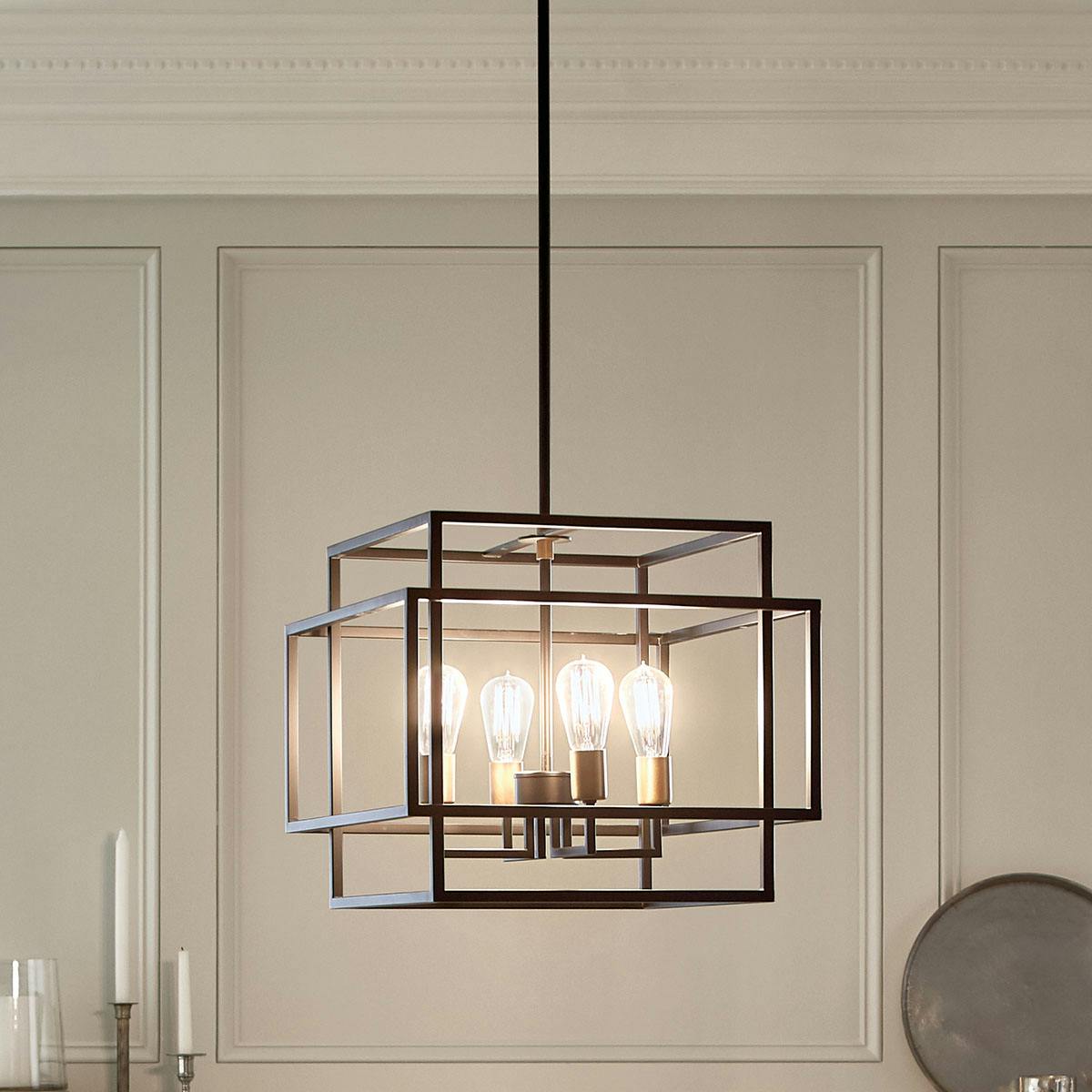 Day time dining room image featuring Taubert pendant 43984BK
