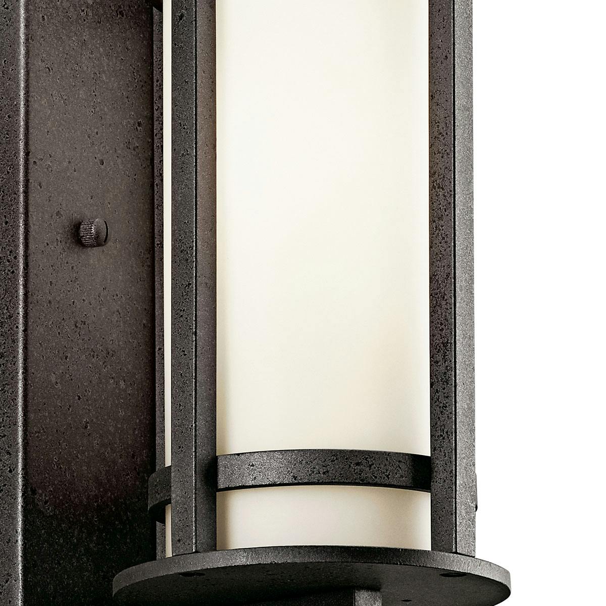 Close up view of the Camden 11" Wall Light in Anvil Iron on a white background