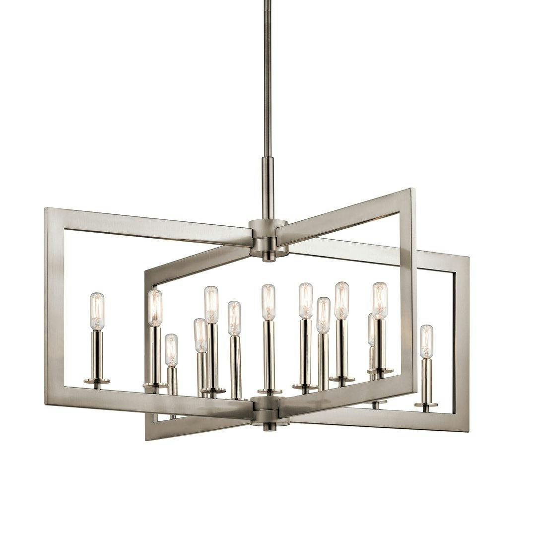 Cullen 13 Light Linear Chandelier Pewter on a white background