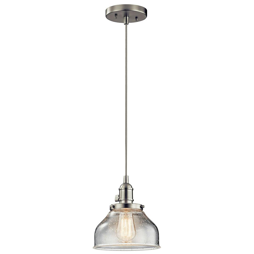 Avery 8.5" Bell Mini Pendant -& Nickel on a white background