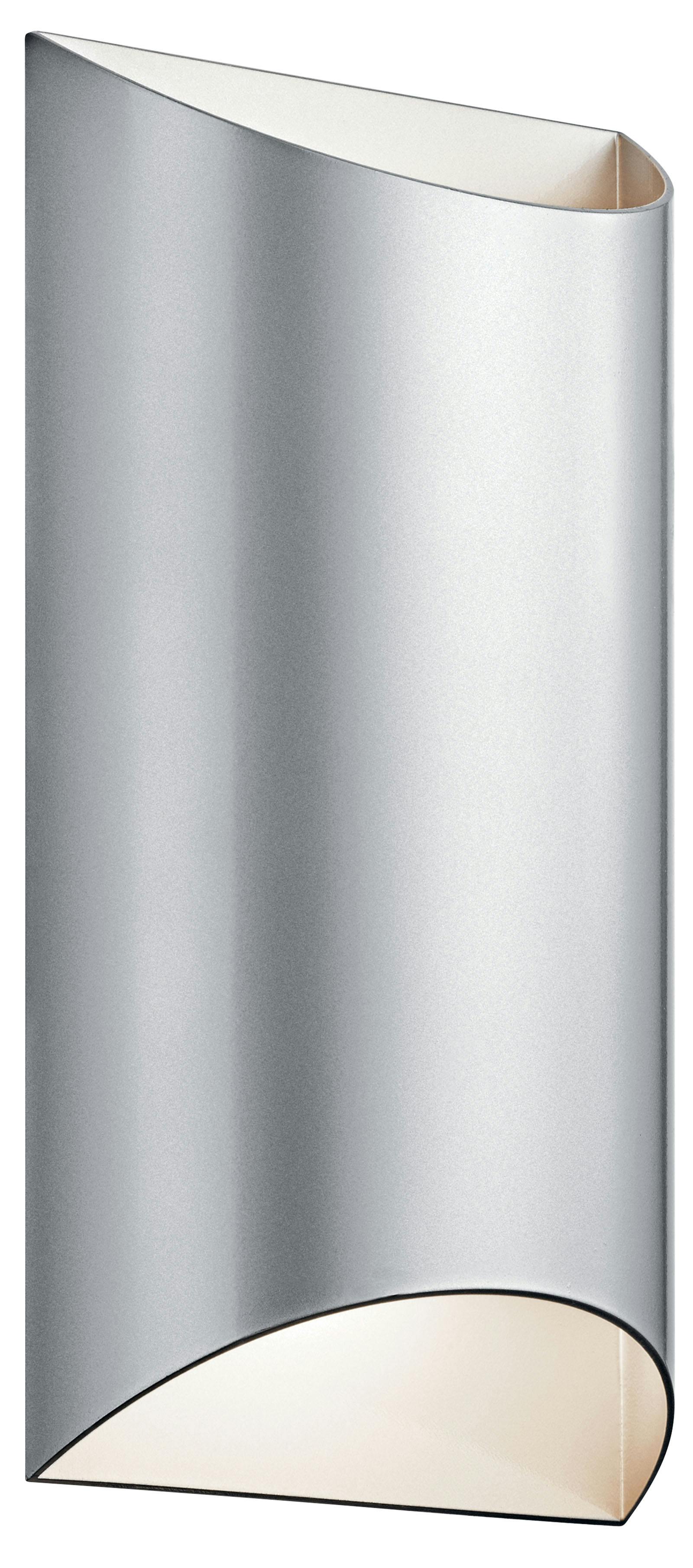 Wesley 14" 2 Light Wall Light Platinum on a white background