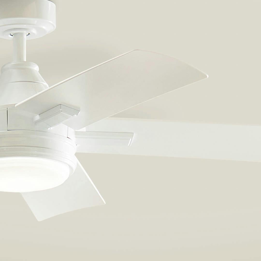 Day time interior with 52" Tide 5 Blade LED Outdoor Ceiling Fan White