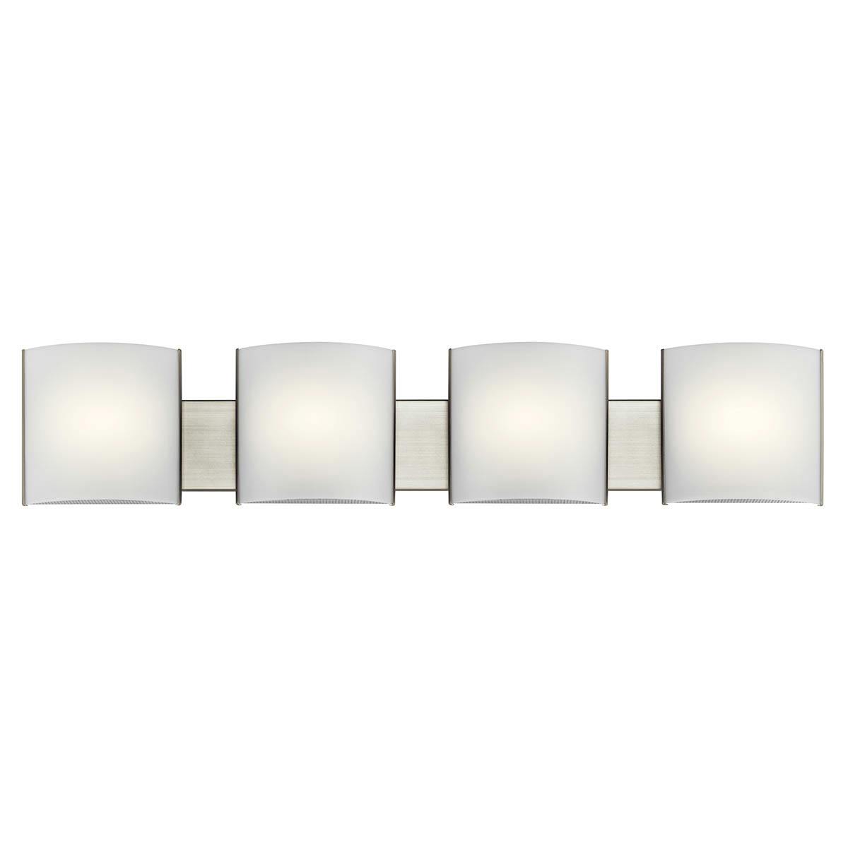 4 Light LED Vanity Light Brushed Nickel on a white background