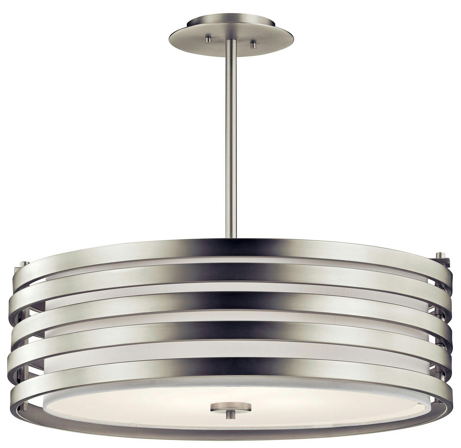 Roswell 9" 4 Light Pendant in Nickel on a white background