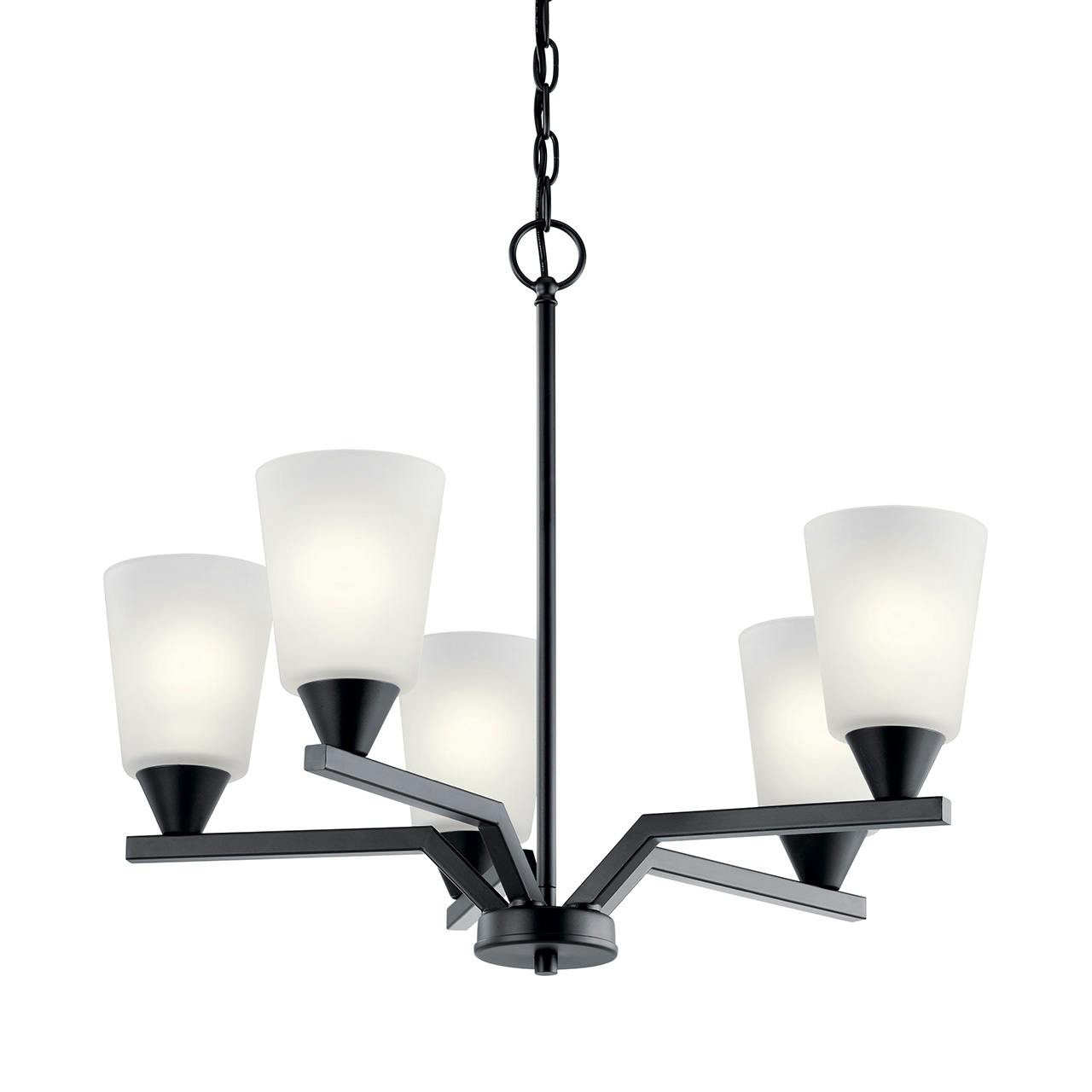 Skagos™ 5 Light Chandelier Black without the canopy on a white background