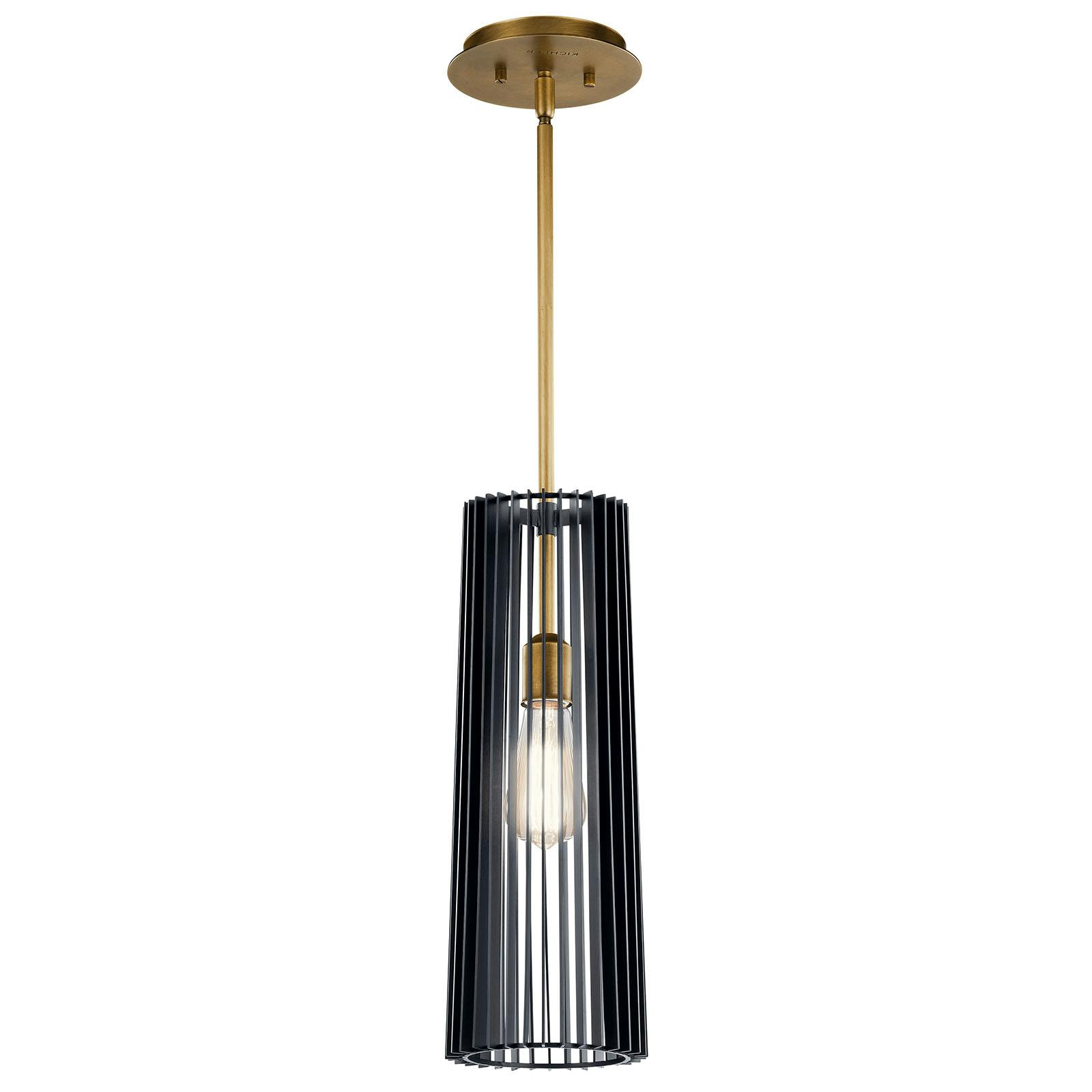 Linara 1 Light Pendant in Black on a white background