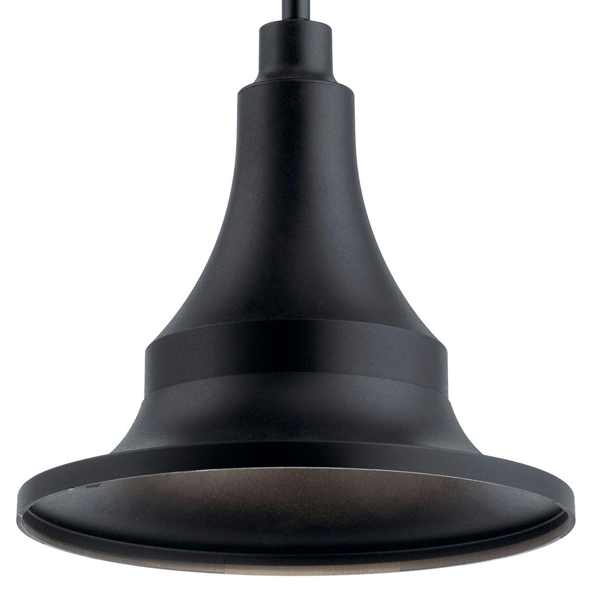 Close up view of the Hampshire 1 Light Pendant/Semi Black on a white background