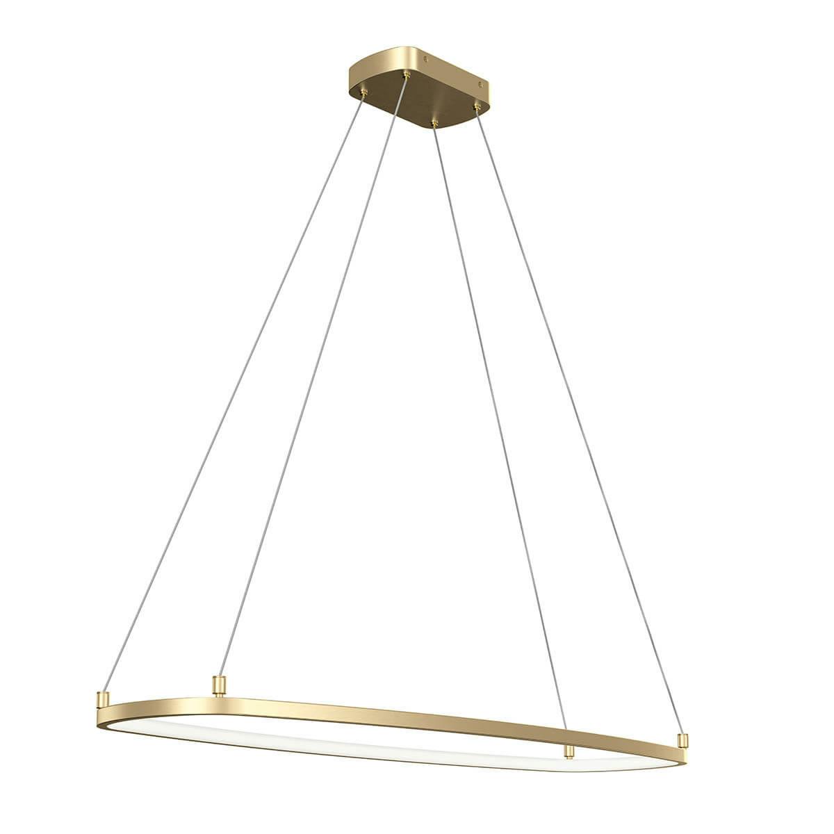 Koloa 41" LED Linear Chandelier Champagne Gold on a white background