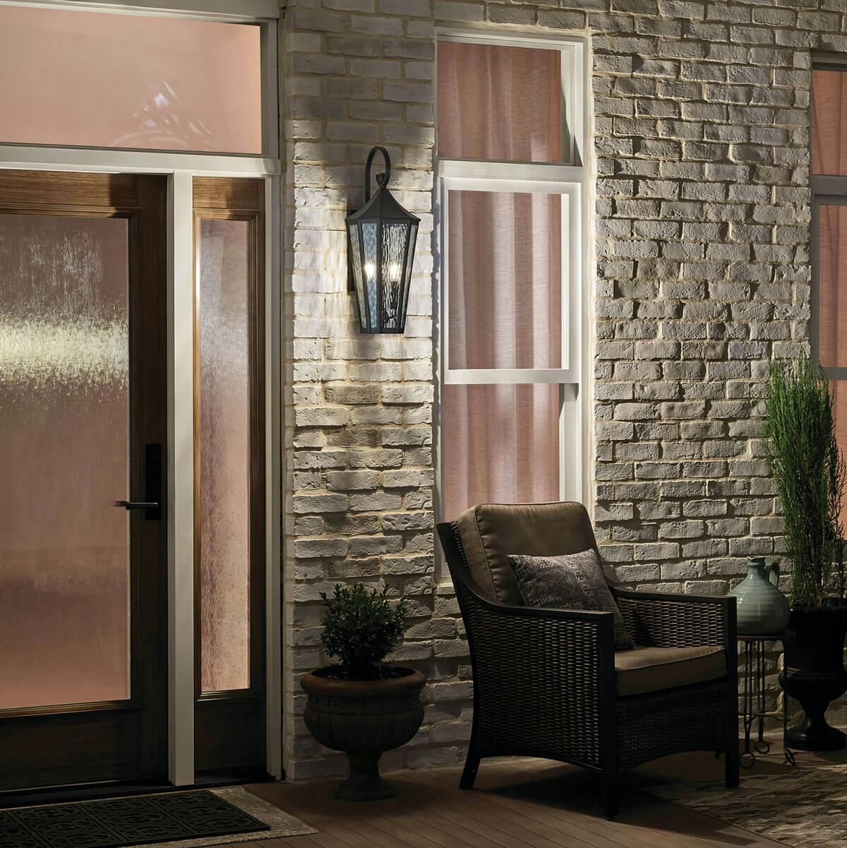Night time Exterior image featuring Rochdale outdoor wall light 49513OZ