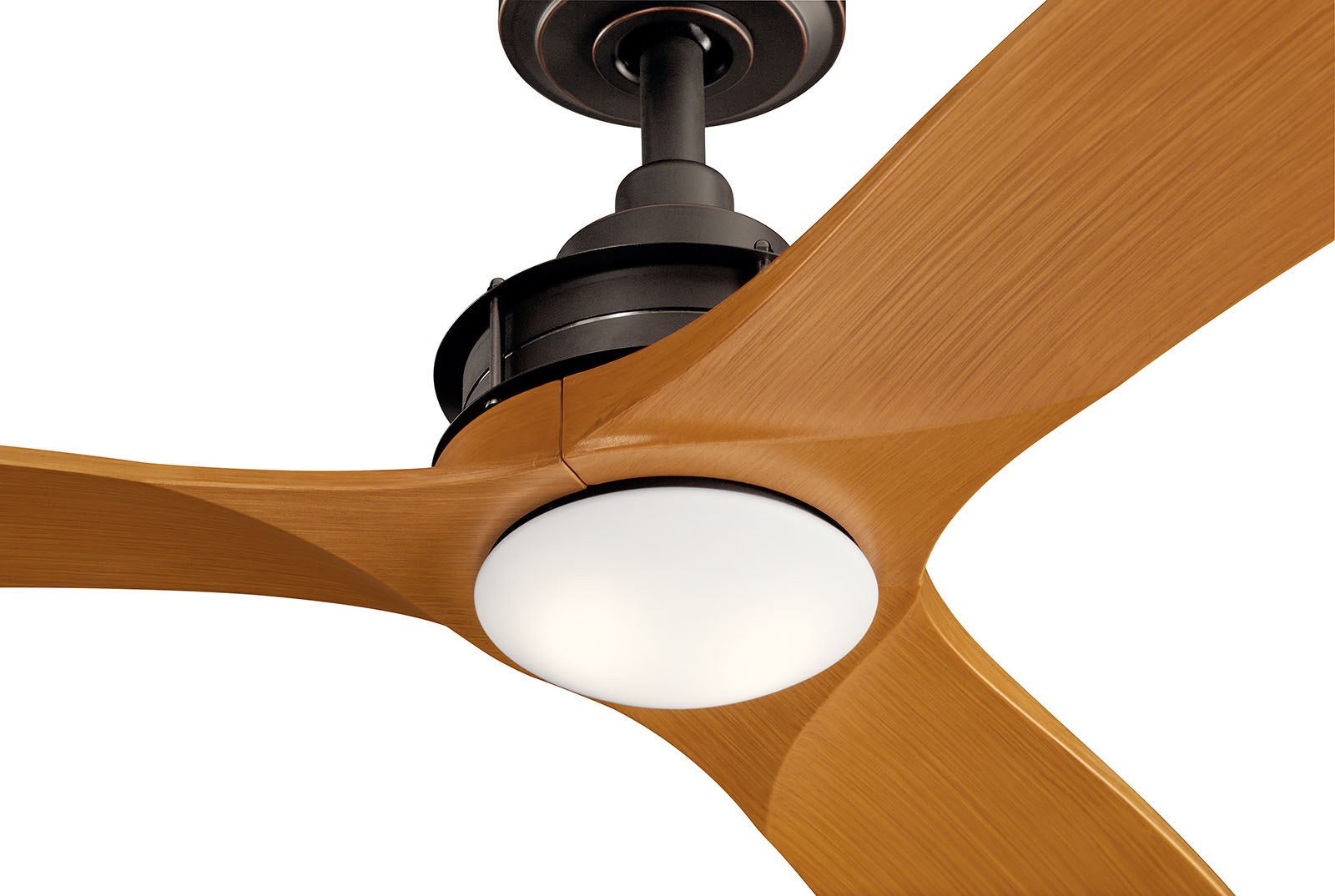 Close up view of the Ried™ 56" Ceiling Fan Olde Bronze® on a white background