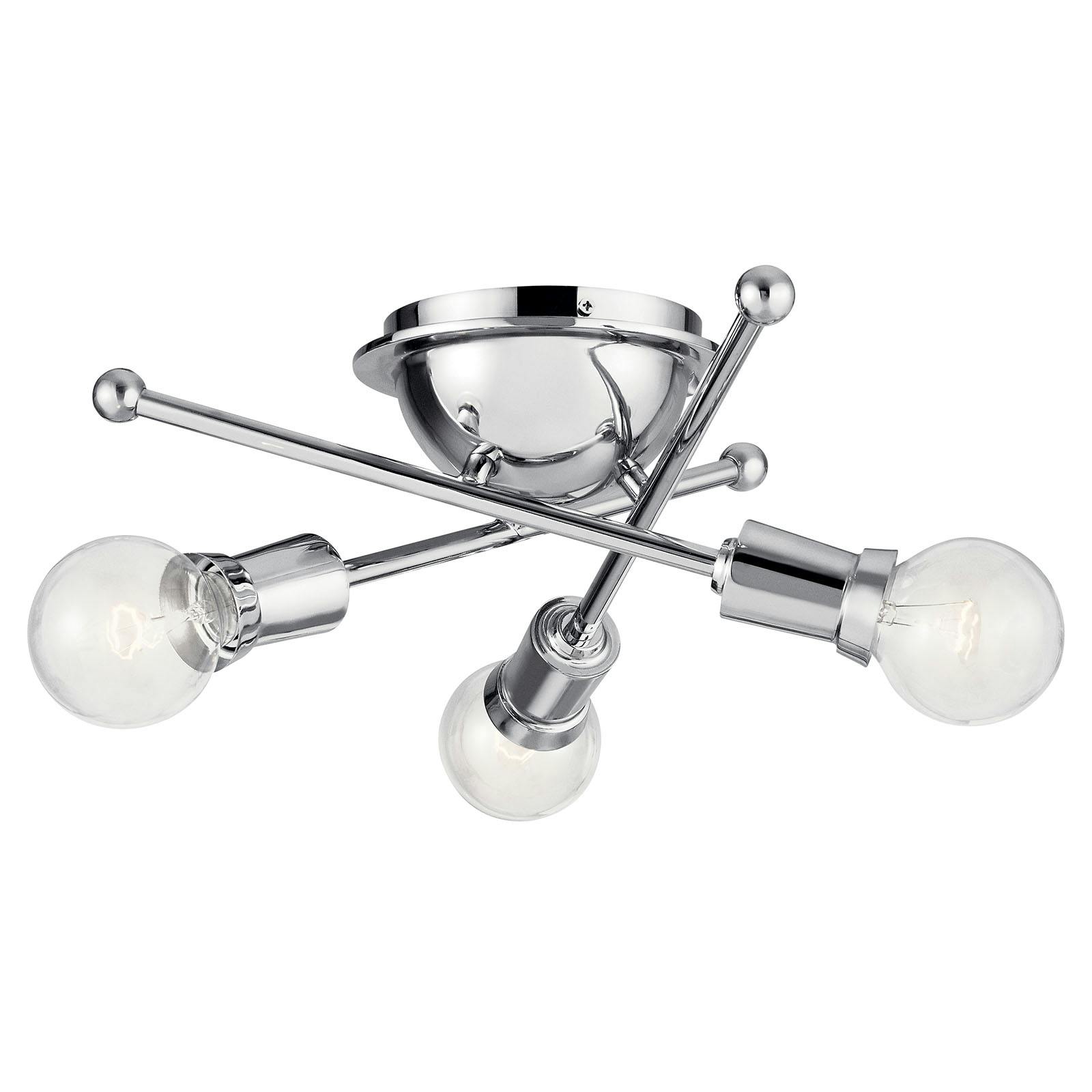 Armstrong 3 Light Flush Mount Chrome on a white background