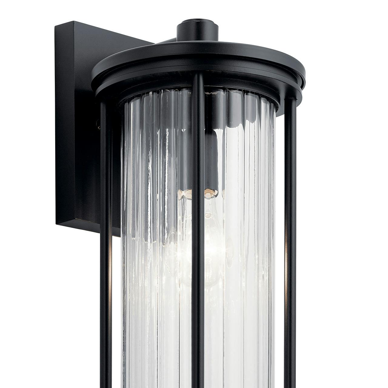 Close up view of the Barras 16" 1 Light Wall Light Black on a white background