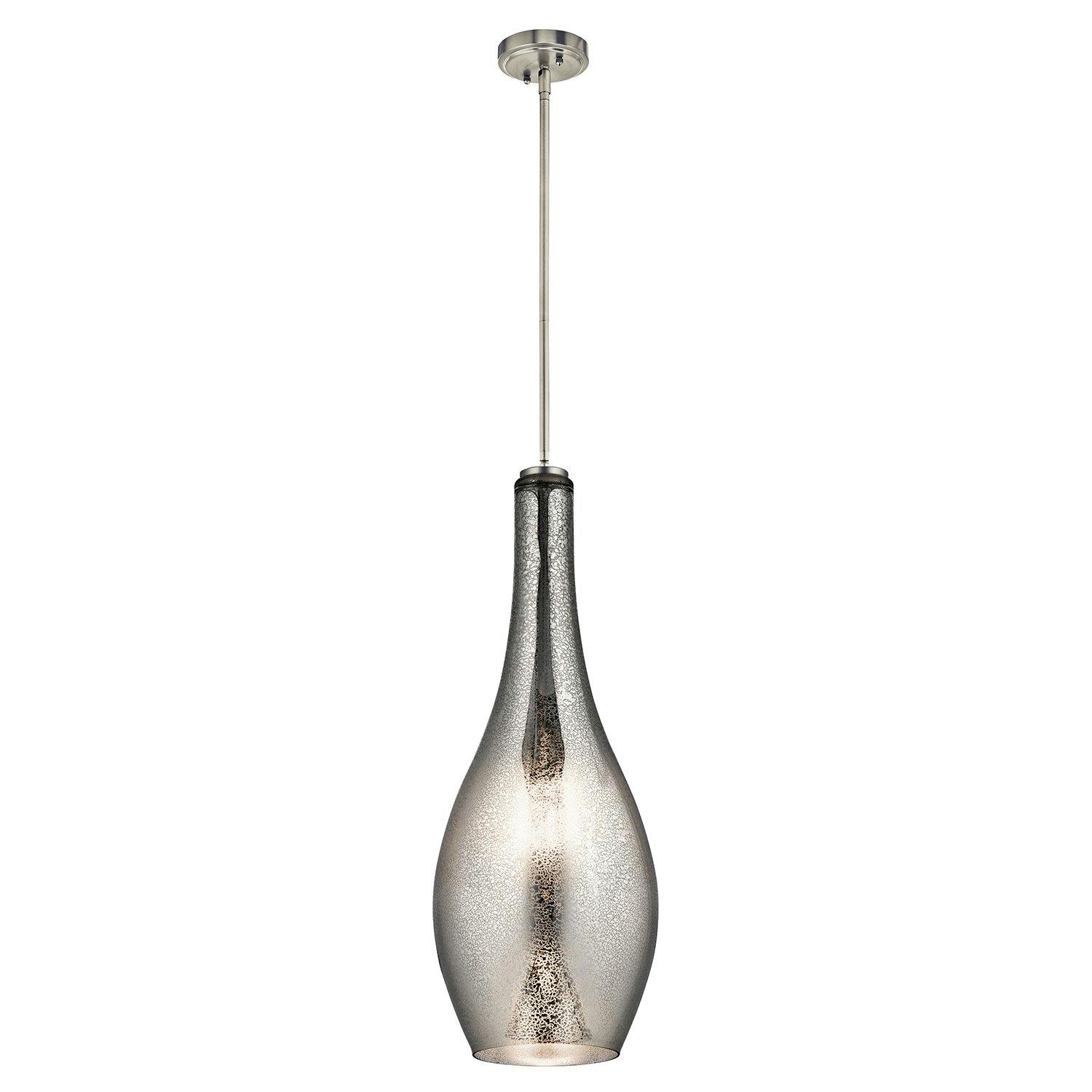 Everly 29.5" Pendant Mercury Glass Nickel on a white background