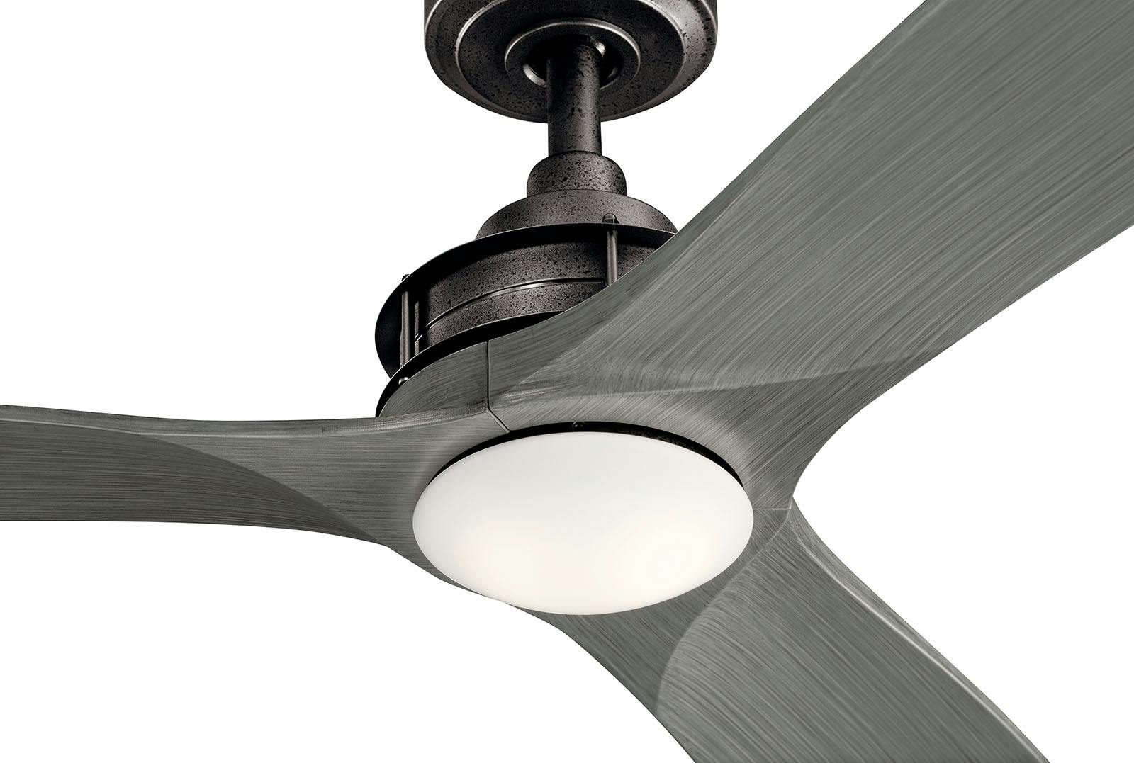 Close up view of the Ried™ 56" Ceiling Fan Anvil Iron on a white background