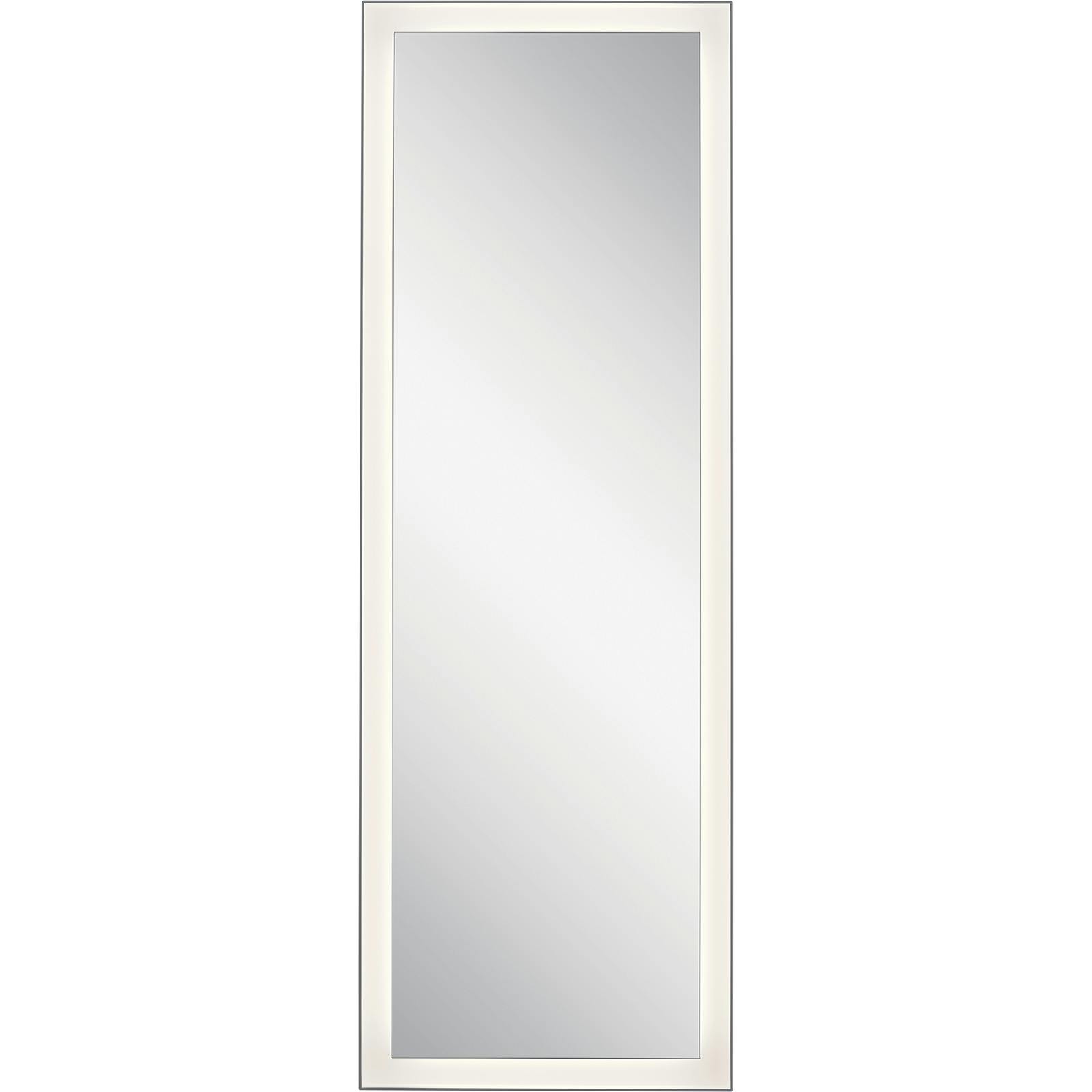 Front view of the Ryame™ 20" Lighted Mirror Silver on a white background