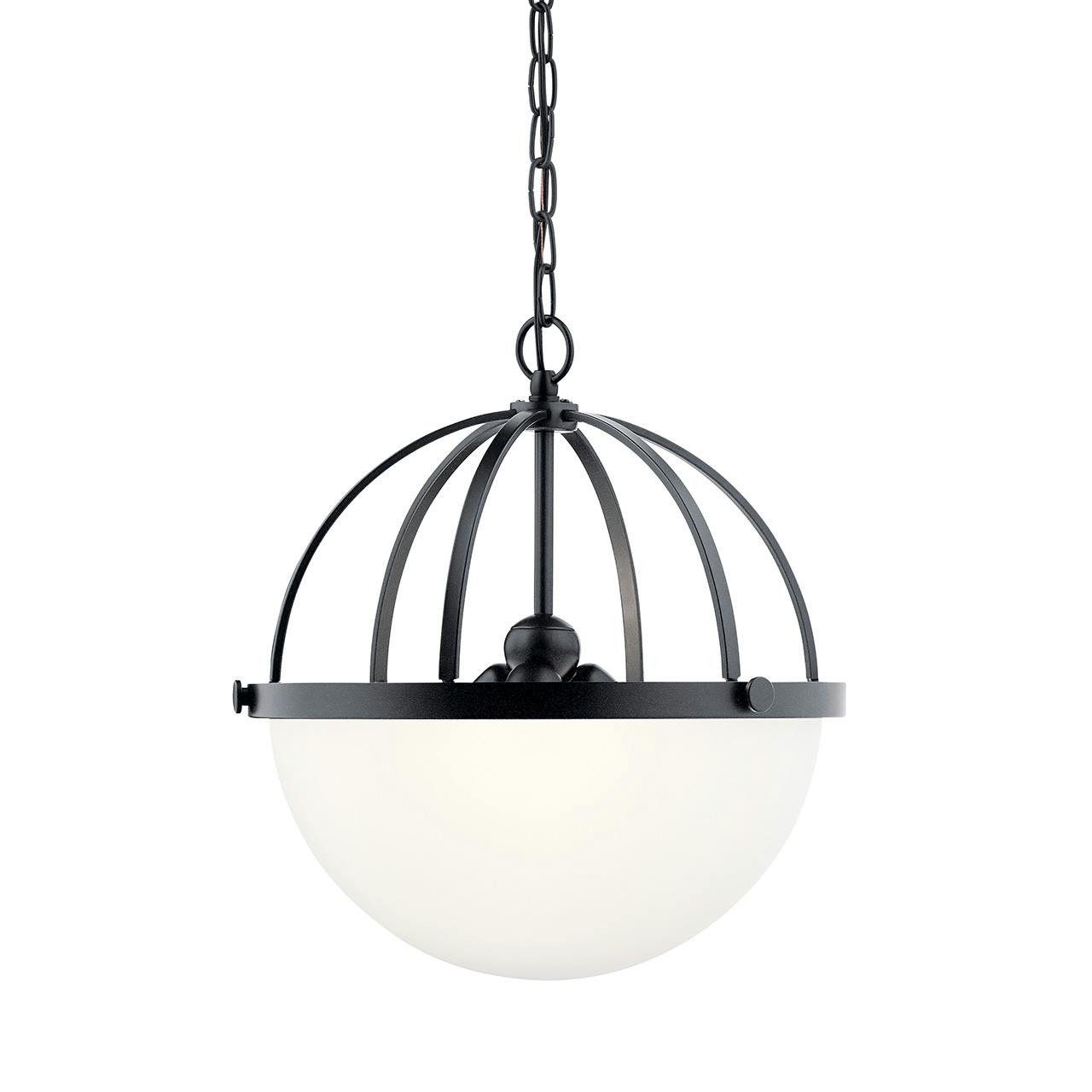 Edmar™ 3 Light Pendant in Black without the canopy on a white background