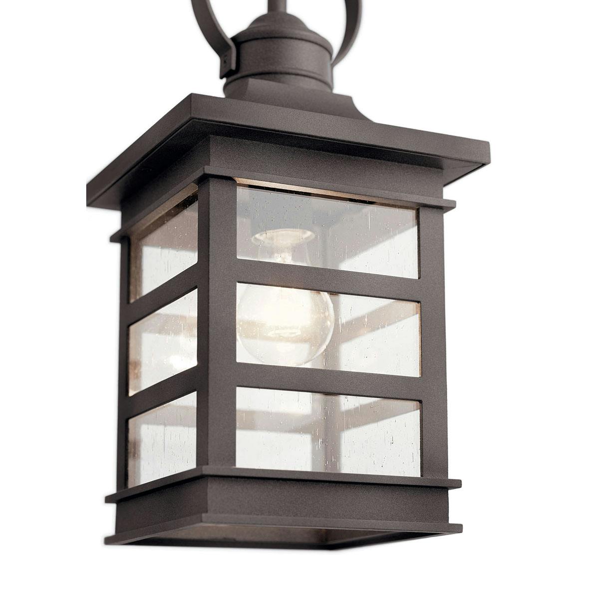 Close up view of the Grand Ridge 16.875" 1 Light Pendant Zinc on a white background