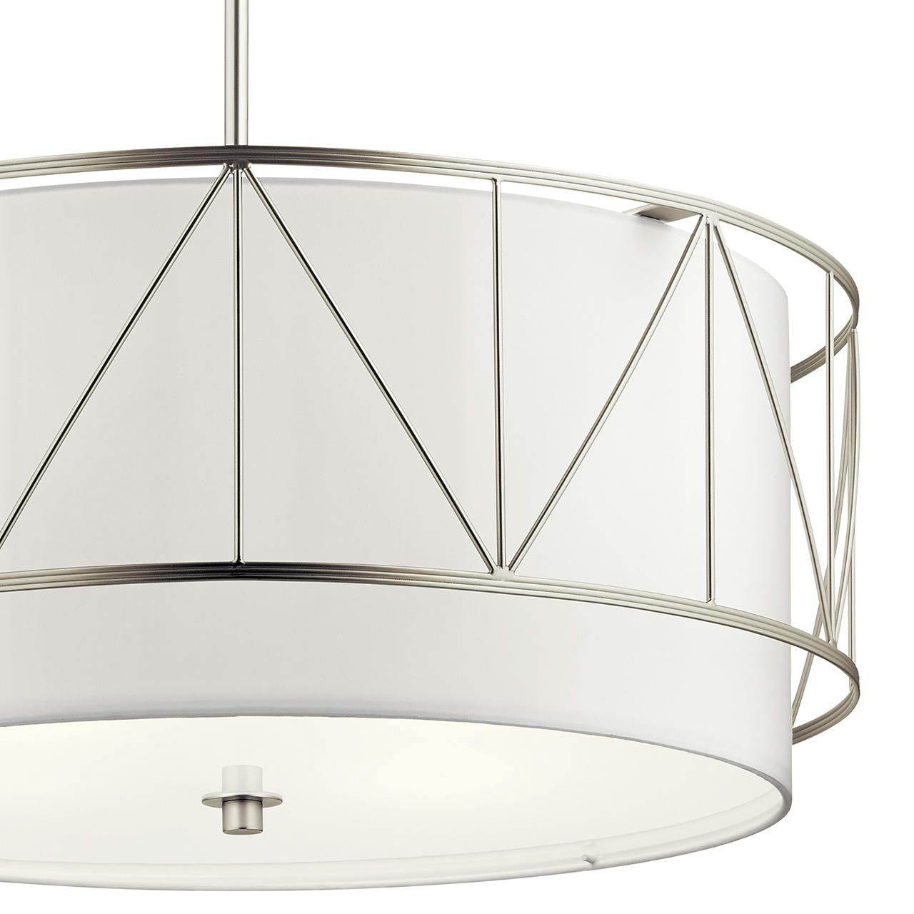 Close up view of the Birkleigh™ 11.5"  Pendant Satin Nickel on a white background