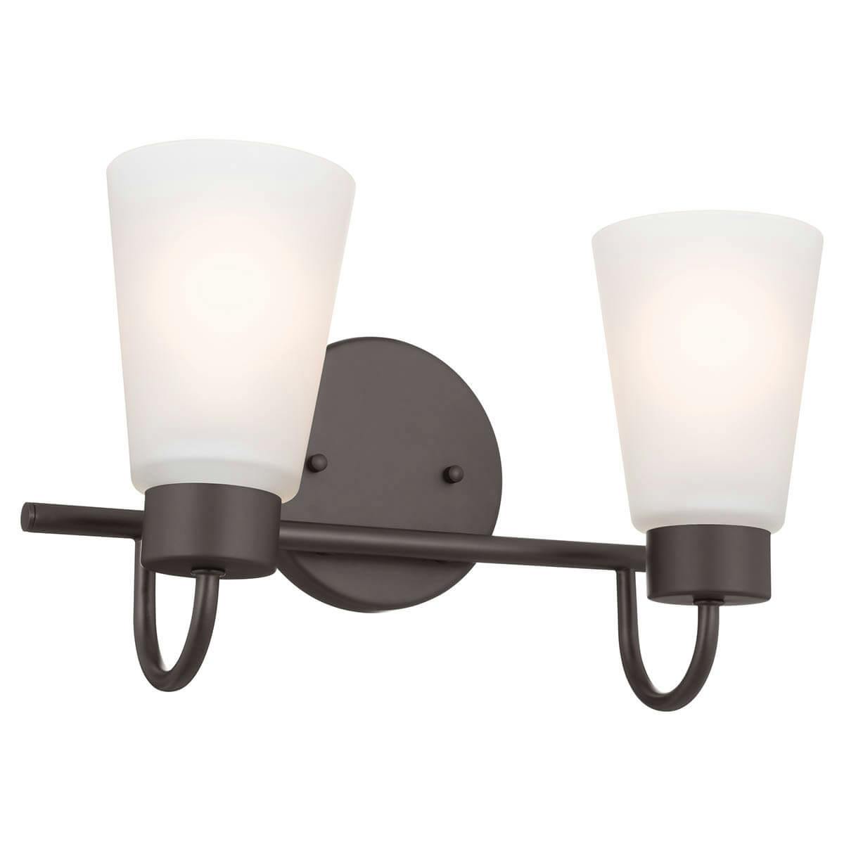 The Erma 14"  Vanity Light Olde Bronze facing up on a white background