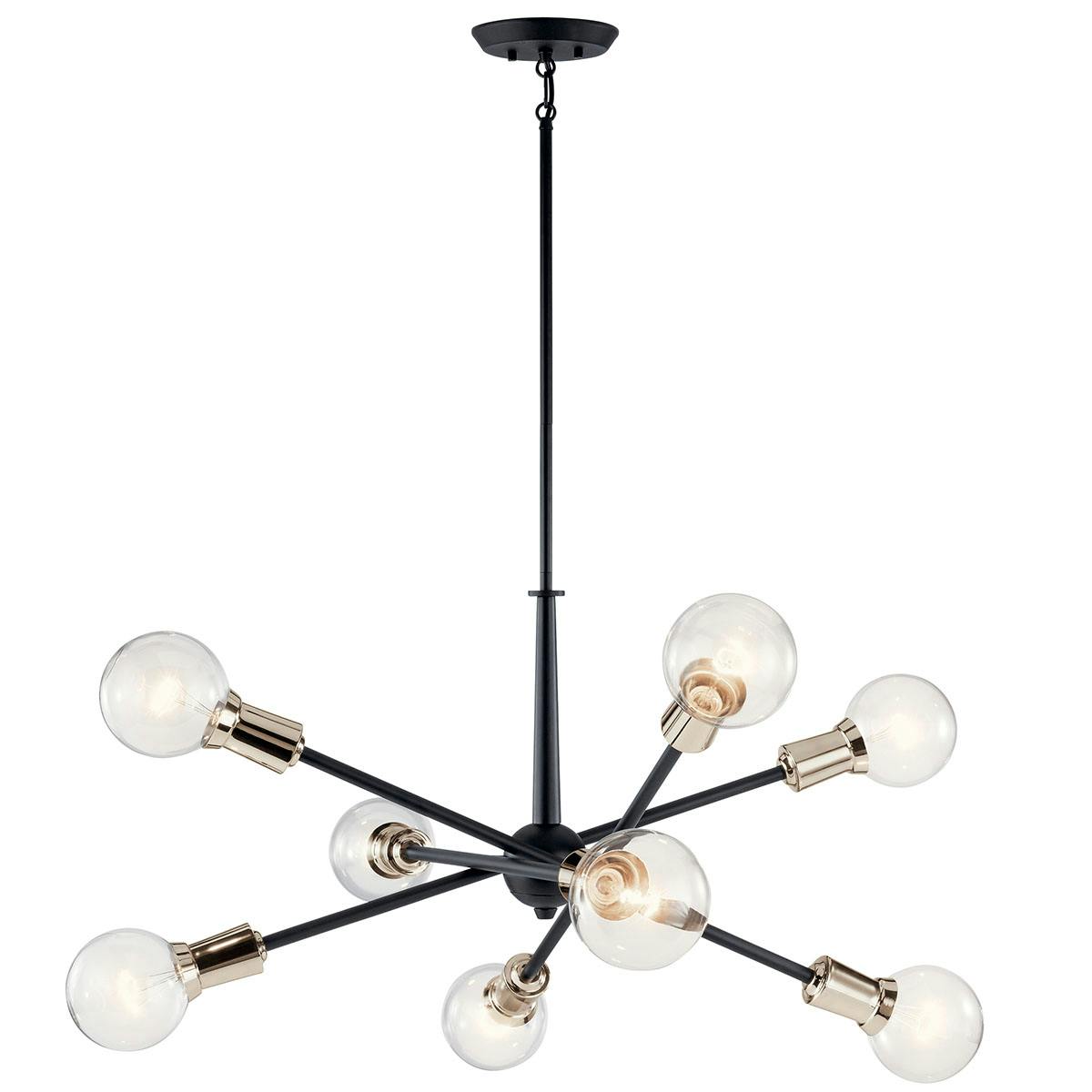 Armstrong 8 Light Chandelier Black on a white background