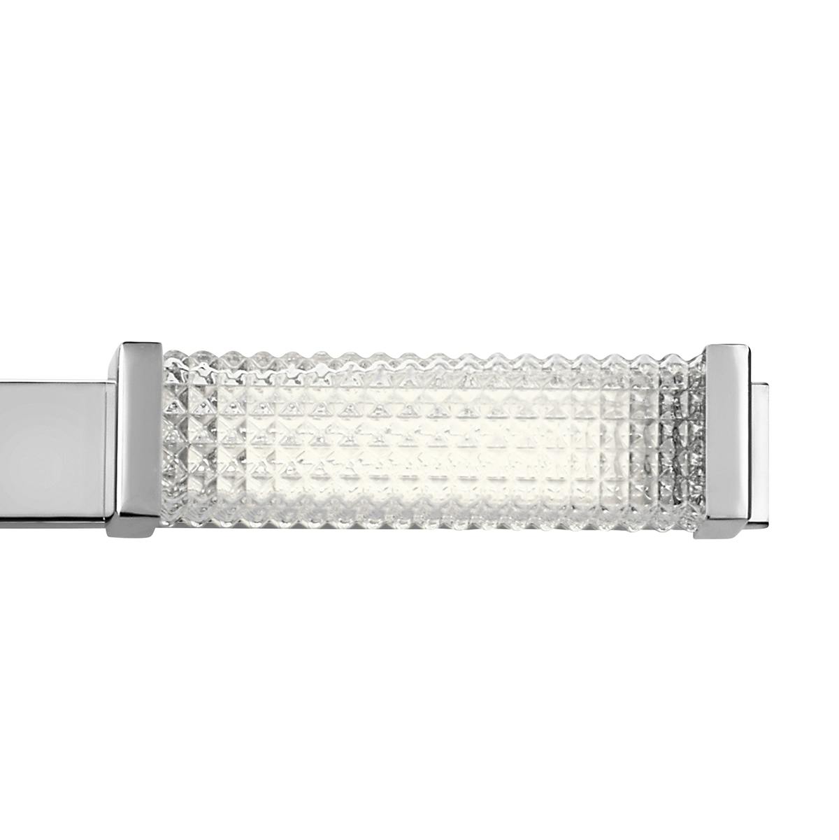 Close up view of the Ammiras 3000K 3 Light Vanity Light Chrome on a white background