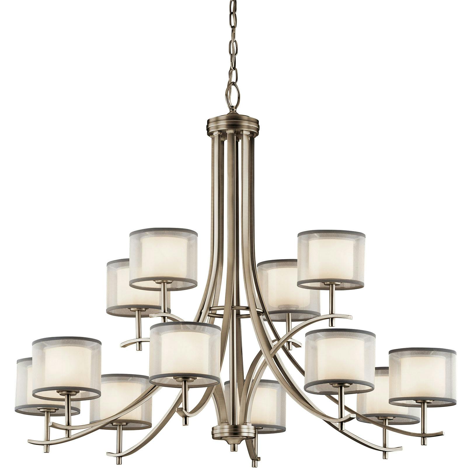 Tallie 12 Light Chandelier Antique Pewter on a white background