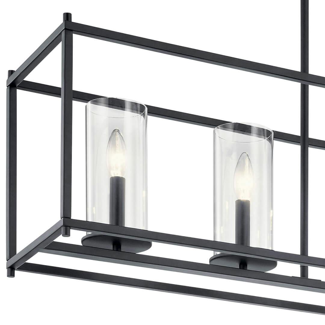 Crosby 5 Light Linear Chandelier Black on a white background