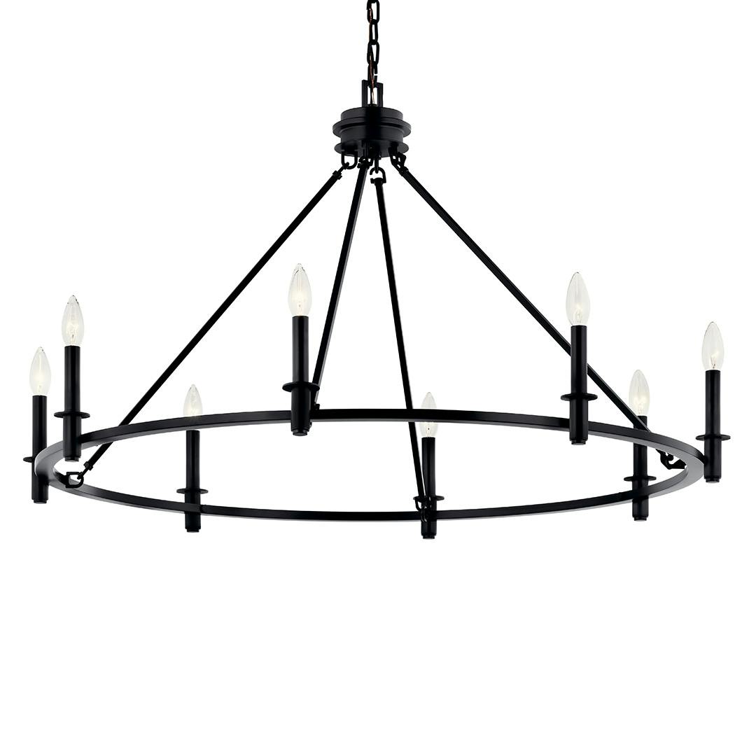 The Carrick 40.75 Inch 8 Light Chandelier in Black on a white background