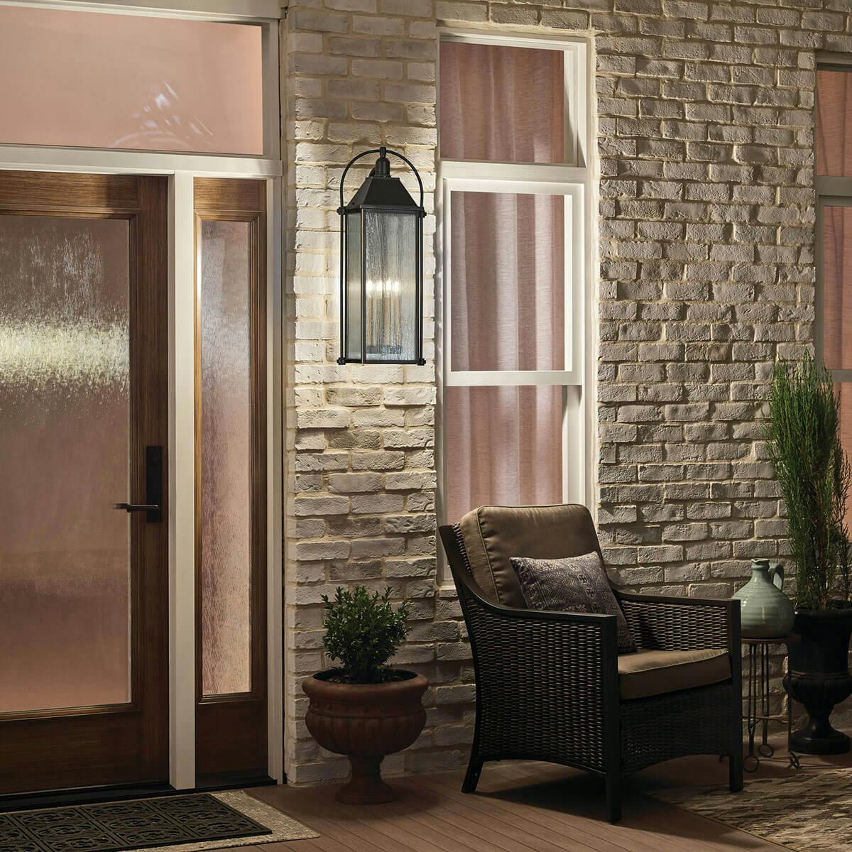 Night time Exterior image featuring Harbor Row outdoor wall light 49716OZ