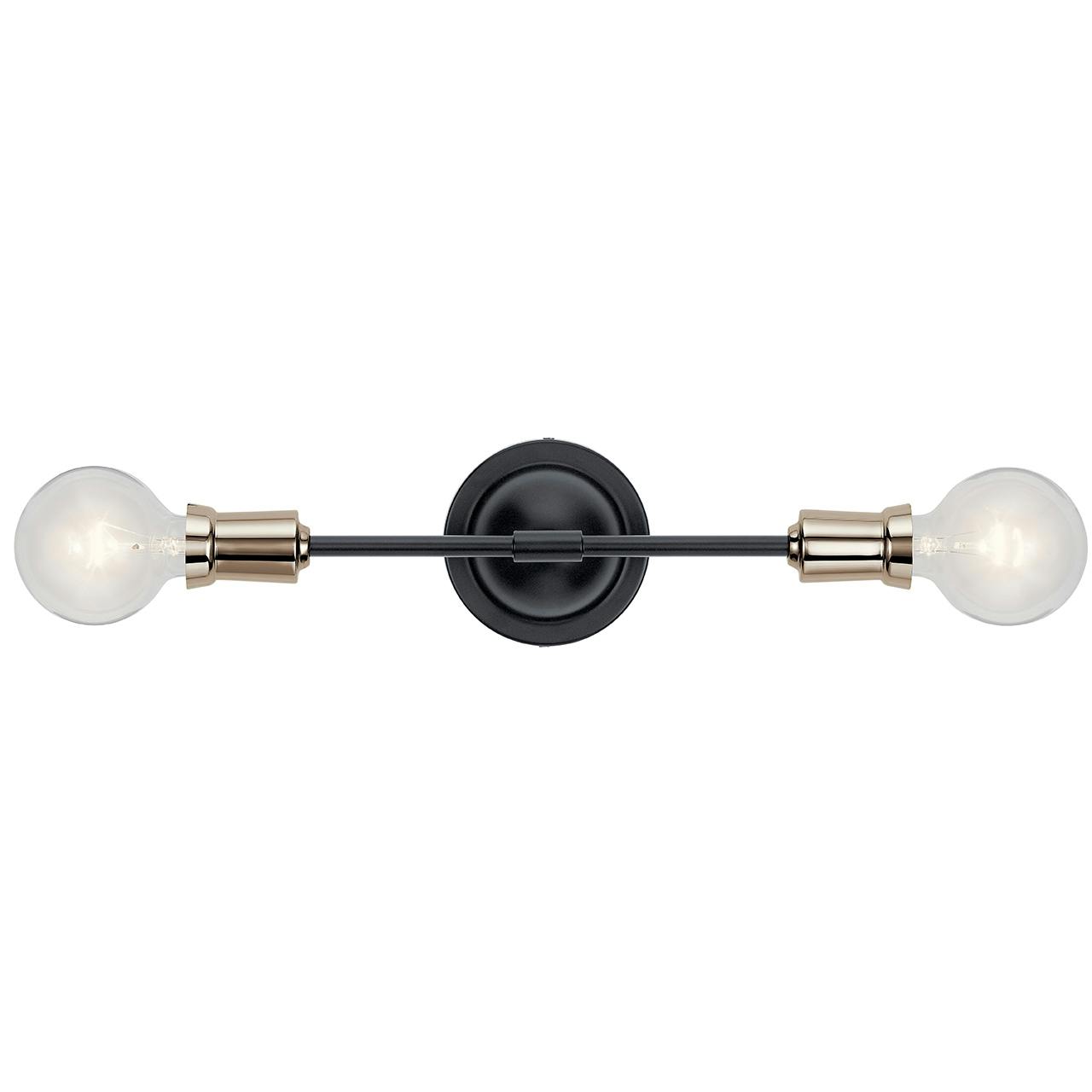 Front view of the Armstrong Wall Sconce Black Finish on a white background