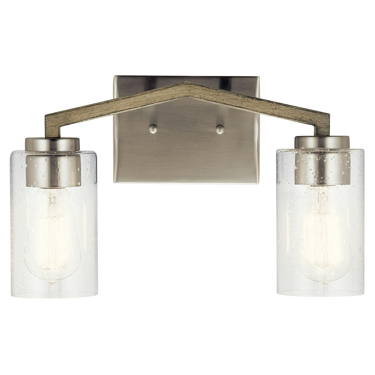 The Deryn™ 14.5"  Vanity Light Antique Grey facing down on a white background