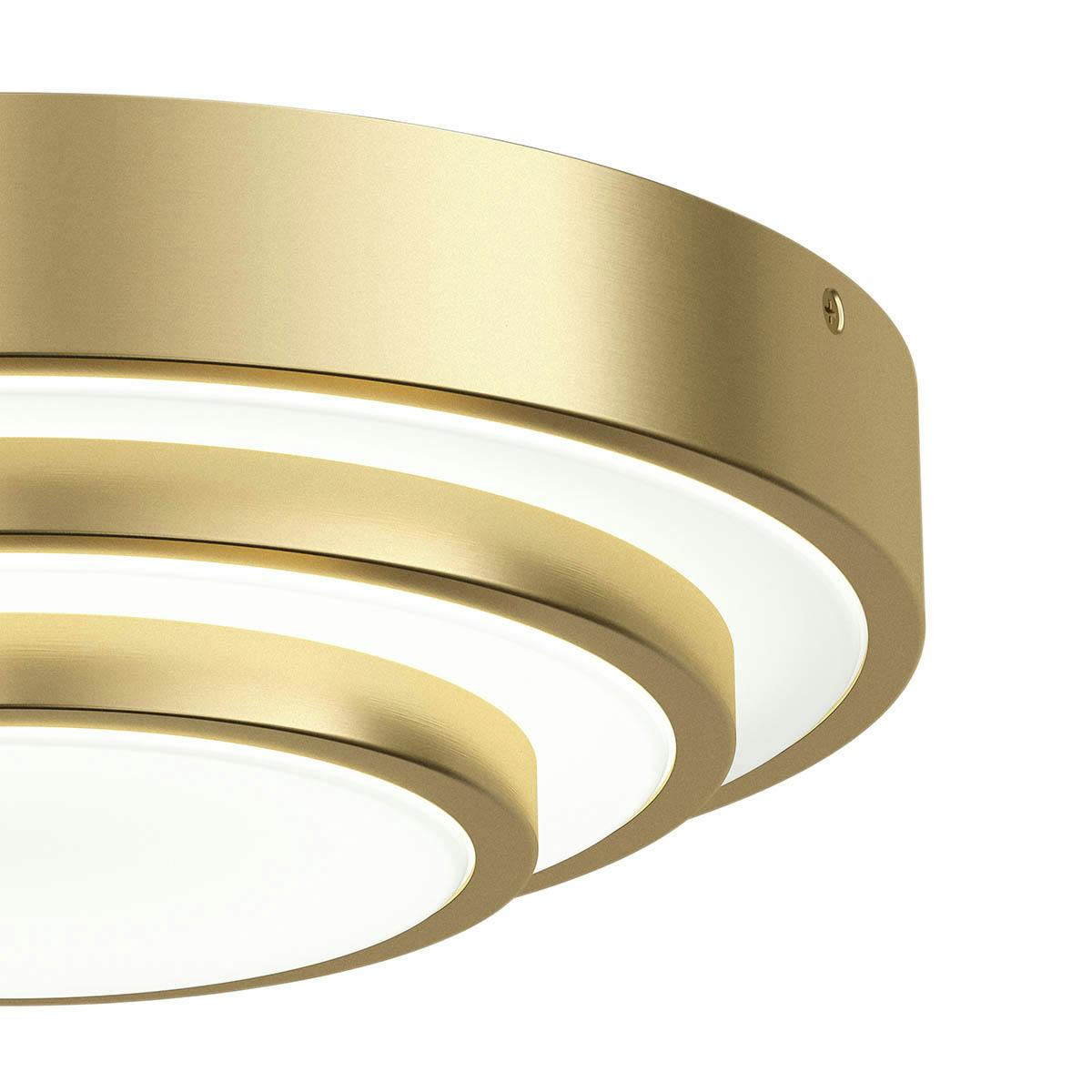 Close up of Dombard 14" LED Flush Mount Champagne Gold on a white background
