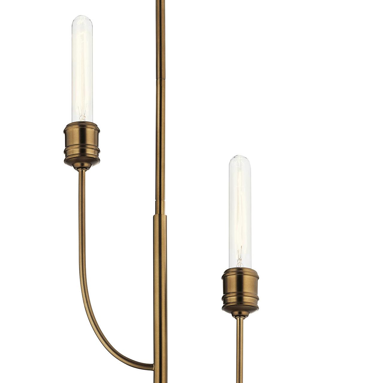 Close up view of the Hatton 2 Light Pendant Satin Bronze on a white background