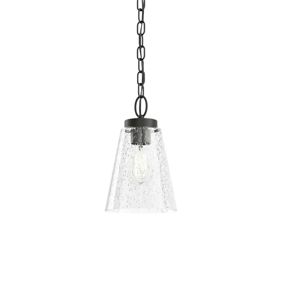Roycroft 7" 1 Light Pendant Black without the canopy on a white background