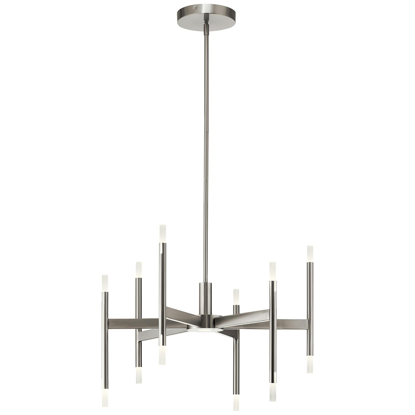 Kizette Small LED Chandelier Nickel on a white background