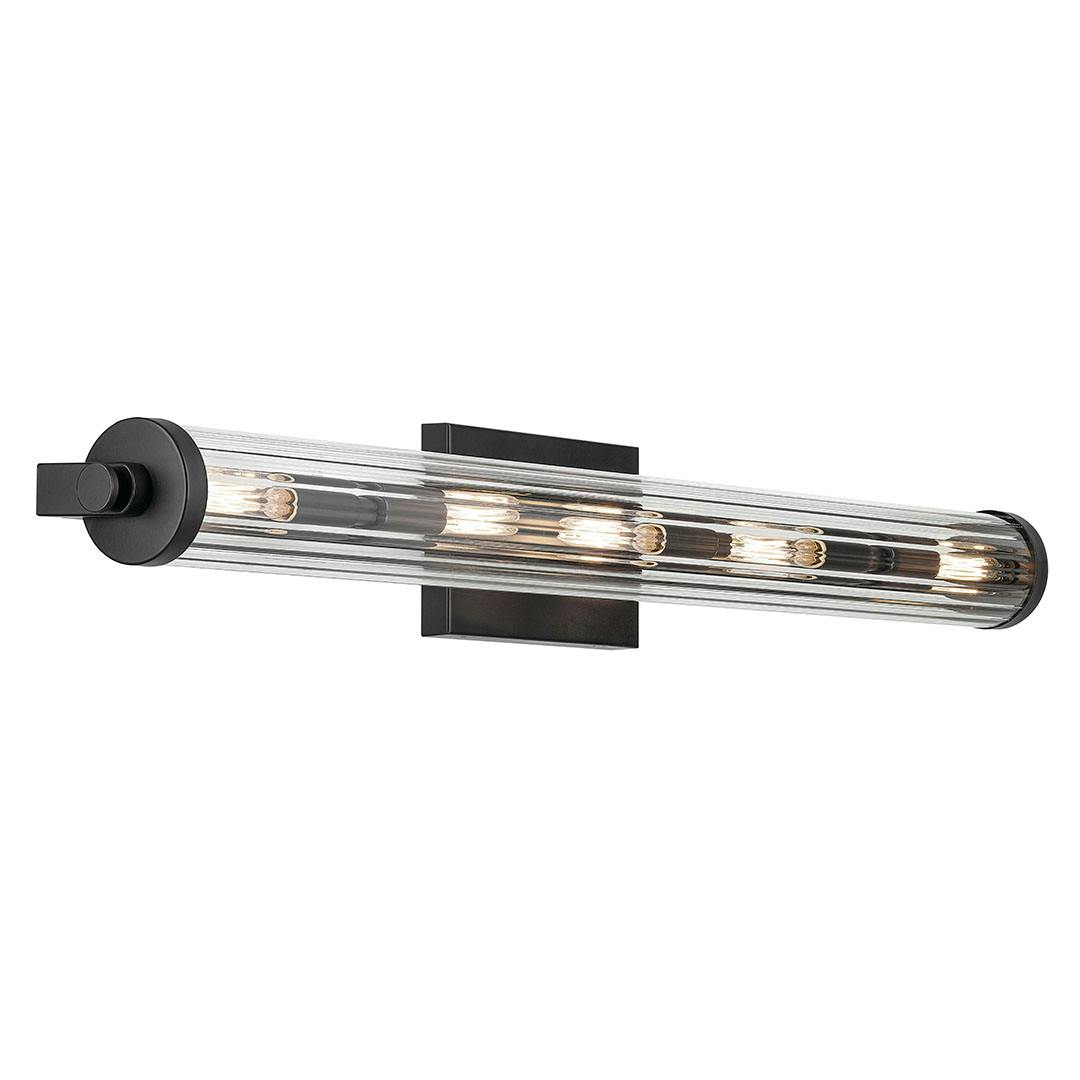The Azores 32"5-Light  Linear Vanity Light in Black on a white background