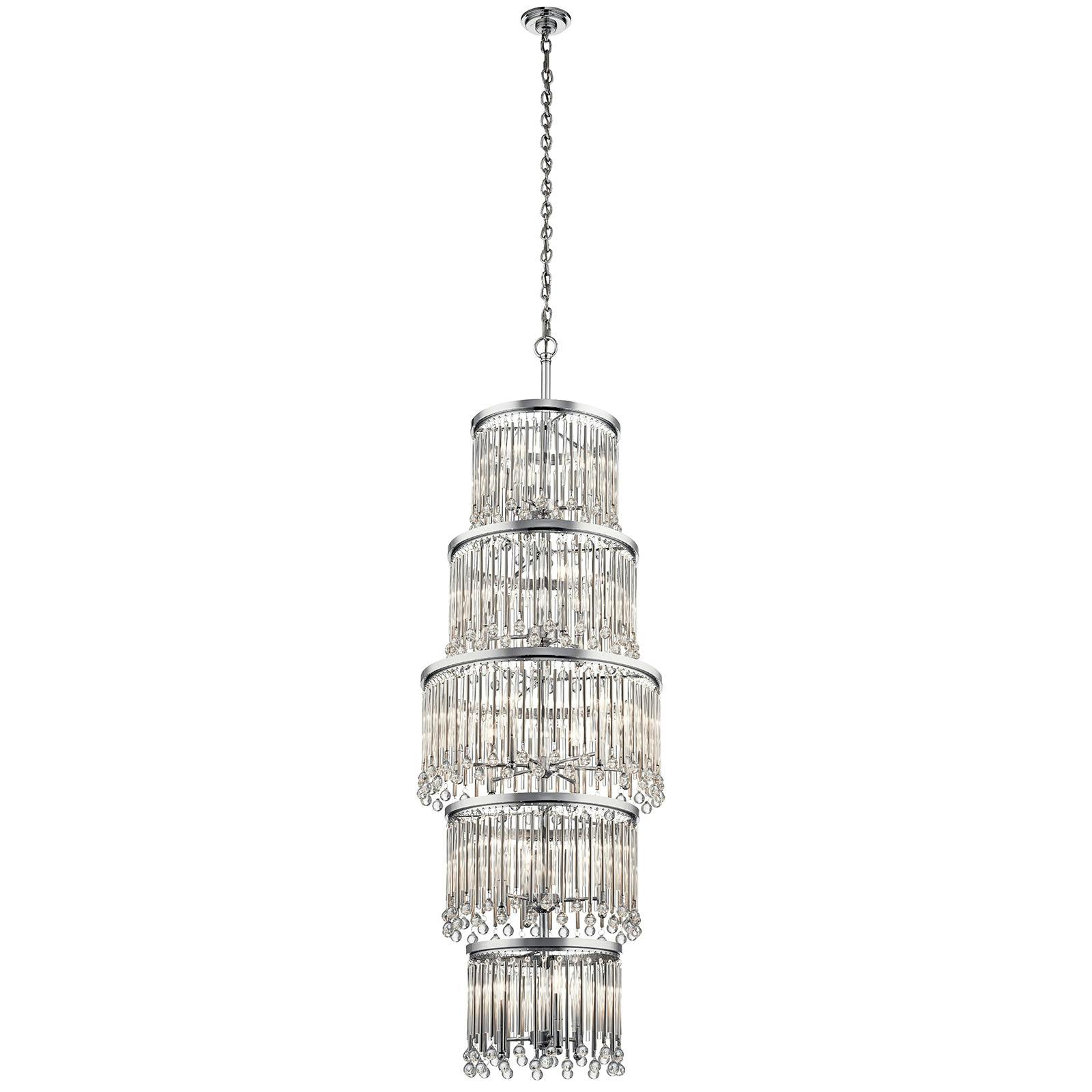Piper 18 Light Chandelier Chrome on a white background