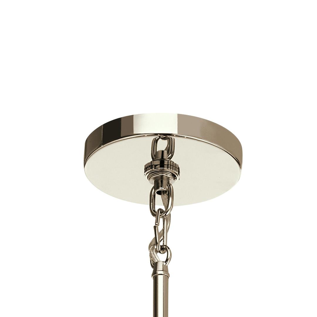 Canopy for the Kinsey 5 Light Chandelier Polished Nickel on a white background