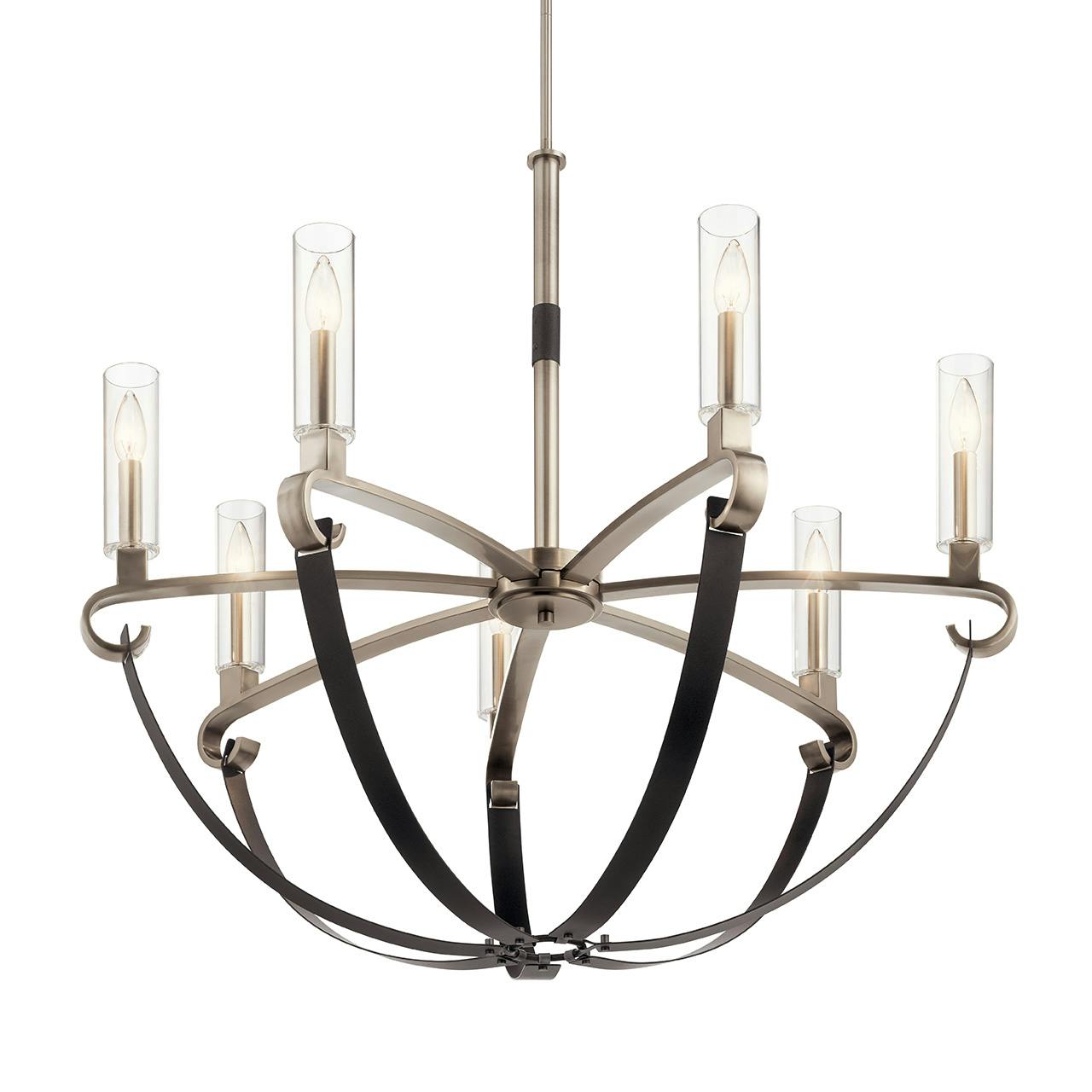 Artem 34"  Chandelier Classic Pewter without the canopy on a white background