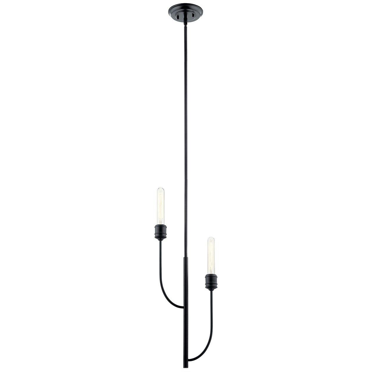 Hatton 2 Light Pendant in Black on a white background