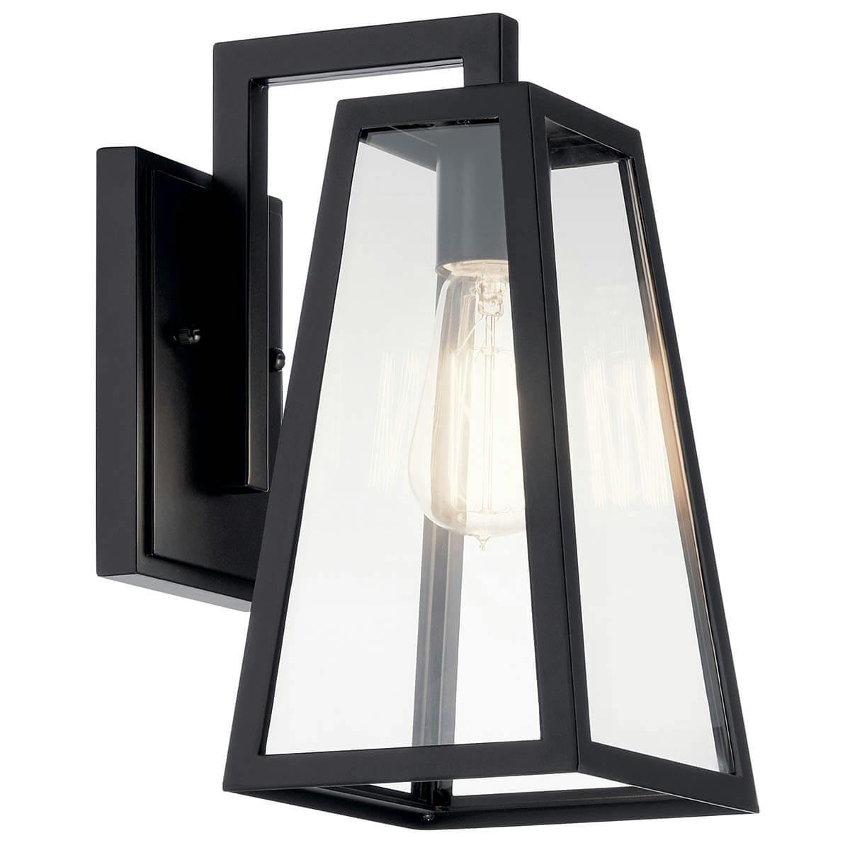 The Delison 11.5" 1 Light Wall Light Black on a white background