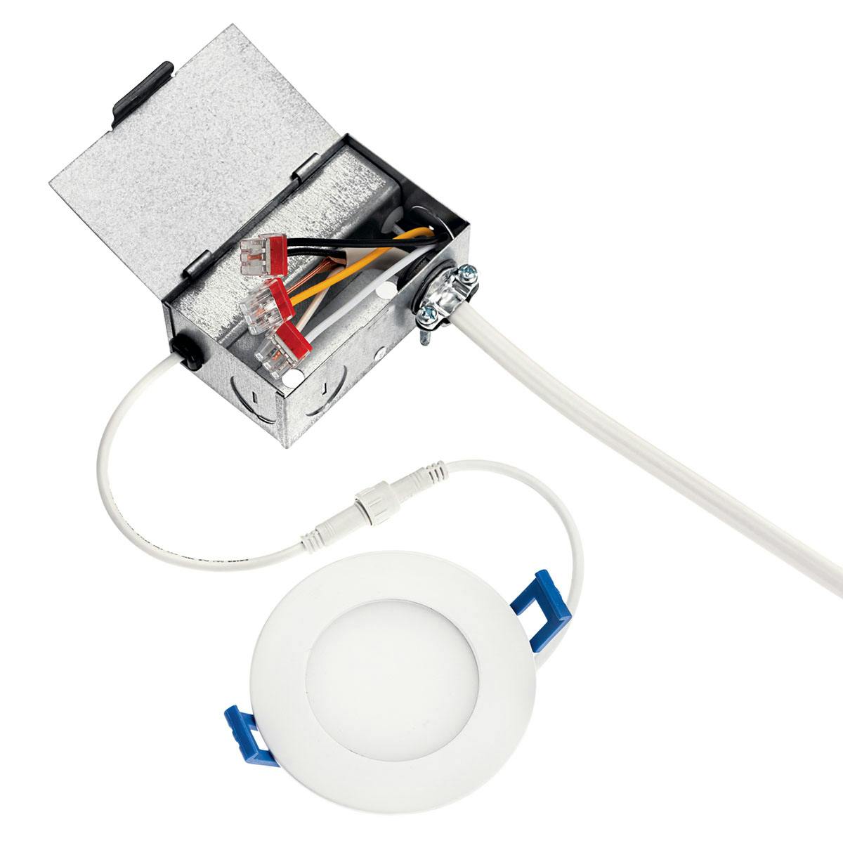 Wiring shown for the Direct-to-Ceiling 5" Round Slim 3000K LED Downlight White